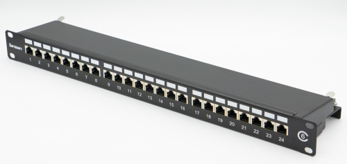 19英寸快捷式屏蔽配線(xiàn)架-24個(gè)六類(lèi)端口
