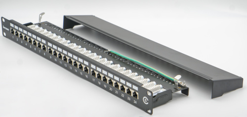 19英寸快捷式屏蔽配線(xiàn)架-24個(gè)六類(lèi)端口-10